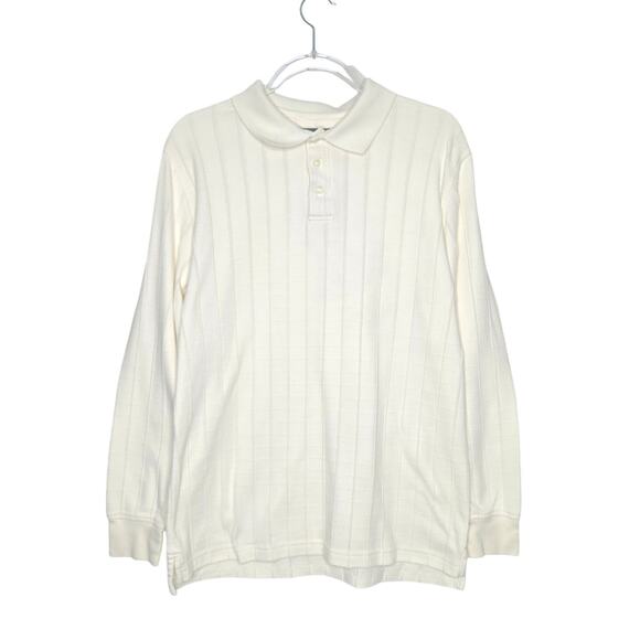Saddlebred White Square Knit Collared Long Sleeve Pullover Sweater Mens SZ Golf - Picture 1 of 4